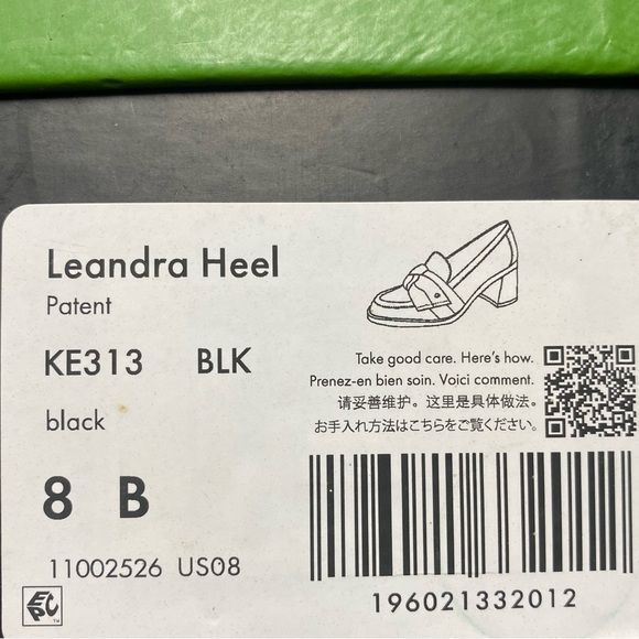 Kate Spade Leandra Heel Black Patent Loafers with Bow Accent - Picture 6 of 6